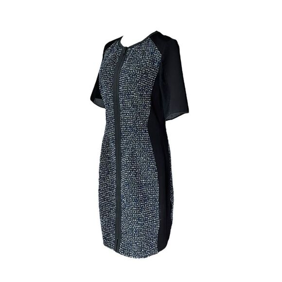 ELI TAHARI EUC front zip Tweed midi in Black multi Size L - Picture 5 of 8